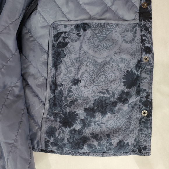 J.Jill Vest Jacket Size L Quilted Floral Paisley Blue Haze - Picture 12 of 12
